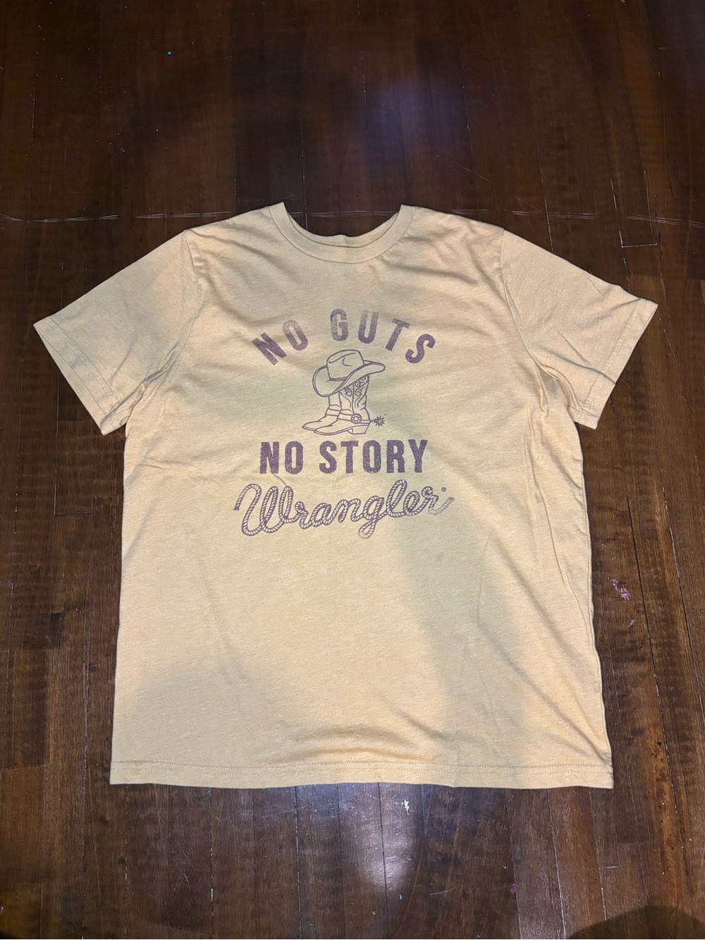 Wrangler "No Guts No Story" Graphic Tee - Mustard Yellow
